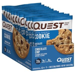 Quest Nutrition Frosted Cookies Twin Pack, Chocolate Cake, 1g Sugar, 11g Protein, 2g Net Carbs + Quest Nutrition Chocolate Chip Protein Cookie, 12 Count